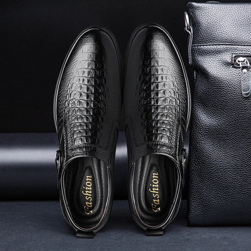 Men's Casual Leather Shoes Comfortable Slip-On Design for Business and Everyday Wear